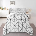 thumbnail image 2 of Erosebridal Modern Geometric Comforter Sets,White and Black Comforters & Duvets, Abstract Triangle Room Decor Ultra Soft 2-Piece, 2 of 8