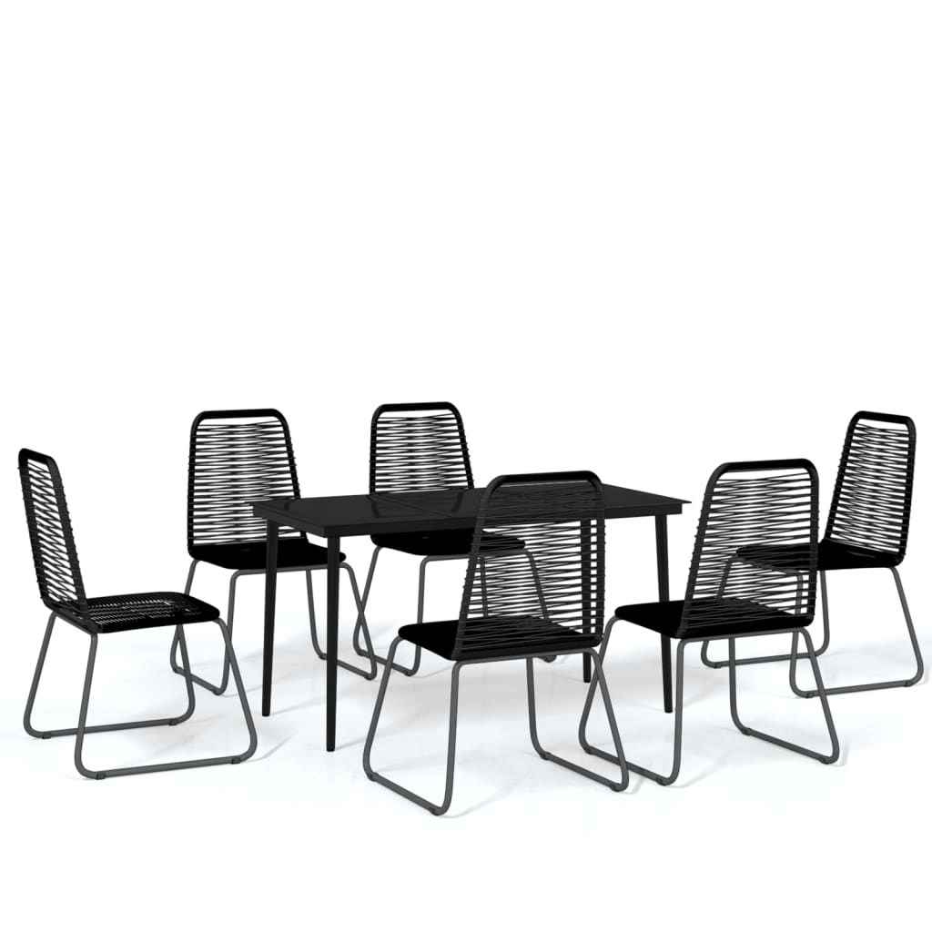 vidaXL Patio Dining Set Outdoor Dining Set Garden Table and Chair Set Black