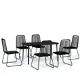 thumbnail image 1 of vidaXL Patio Dining Set Outdoor Dining Set Garden Table and Chair Set Black, 1 of 6