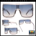 thumbnail image 2 of Fancy Large Oversized Curved Panel Monoblock Shield Sport Plastic Sunglasses Slate - Blue Brown, 2 of 7