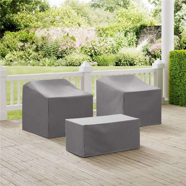 Crosley Ensemble de Housse de Meubles MO75005-GY 3 Pcs avec 2 Chaises et Table Basse - Gris