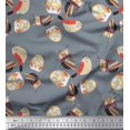 thumbnail image 1 of Soimoi Moss Georgette Fabric Bird & Owl Kids Decor Fabric Printed Yard 42 Inch Wide, 1 of 3