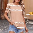thumbnail image 2 of Pisexur Hauts pour Femmes, Hauts de Sortie pour Femmes & T-Shirt à Manches Courtes Col Rond Imprimé, Haut Ample, Hauts de Printemps pour Femmes Kaki, m, 2 of 5