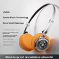 thumbnail image 4 of Retro Over-Ear Headphone, Vintage Retro Lightweight Earphones, Portable Lightweight Earphones, Connect Two Devices simultaneously for Most Mobile Phones, 4 of 8