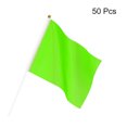 thumbnail image 3 of Unique Bargains Green Flag Stick, Hand Held Small Mini DIY Flag 8.2x5.5 Inch Square Pack of 50, 3 of 5