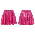 thumbnail image 1 of TiaoBug Girls Flared Pleated A-Line Skirts Shiny Metallic Dance Performance Costume Cheerleading Uniform Hot Pink XS, 1 of 7