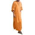 thumbnail image 4 of Ketyyh-chn99 Chemise Homme Mode Homme Décontractée Mode Coton Col en V Manches Longues Robe Veste Haut Orange,5TG, 4 of 5