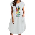 thumbnail image 1 of Robes pour Femmes 2022 Robe à Manches Courtes à Col Rond Grande Taille Robe Imprimée Décontractée Ample d'Été Midi avec Poches, 1 of 4