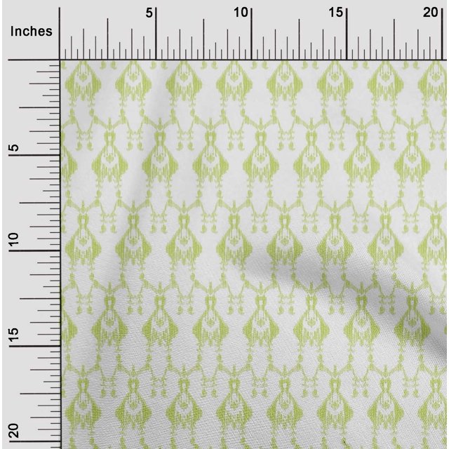 oneOone Cotton Cambric Fabric Paisley Ikat Print Fabric BTY 56 Inch Wide