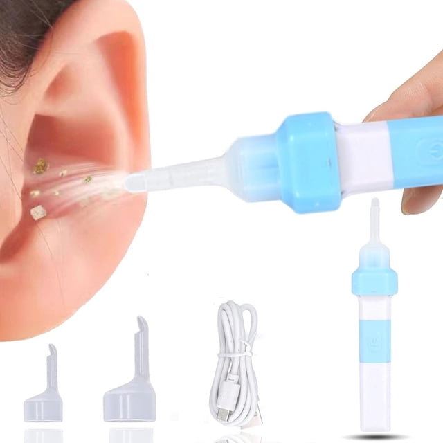 Stainless Steel Ear Wax Removal Tool - 2-in-1 Design with 360° Rotating Spring Head & Scraper - 5 Inch Reusable Earpick with Case & Cleaning Brush - for Dry & Wet Earwax - Safe for Adults