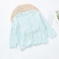 thumbnail image 2 of FAOWME Veste pour Filles Tout-Petits Été Automne Veste à Col pour Enfants Bleu Ciel 1-2 Ans, 2 of 4