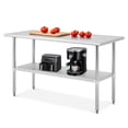 thumbnail image 1 of Kojooin NSF Stainless Steel Prep & Work Table, 2-Tier Adjustable Height Shelves, Heavy Duty for Restaurant, 1 of 9