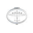 thumbnail image 1 of Plane Line Military Mirror Oval Portable Hand Pocket Makeup, 1 of 3