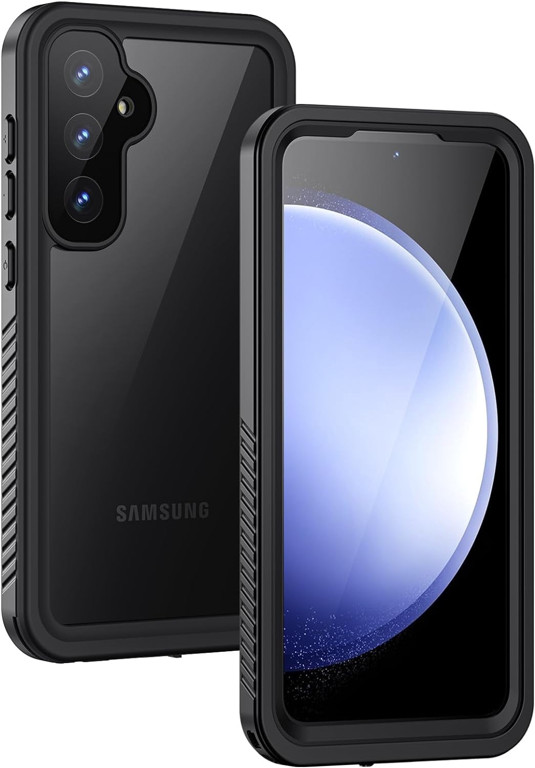 MYKOMI for Samsung Galaxy S23 FE Phone Case, IP68 Waterproof Heavy Duty Protection Phone Cover for S23FE 5G 6.4 Inch Built-in Screen Protector, Black