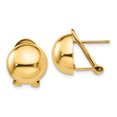 thumbnail image 1 of 14k Omega Clip 12mm Boucles d'Oreilles Demi-Boule H921, 1 of 2