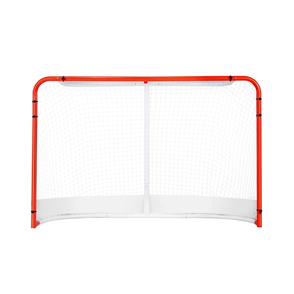 KFFKFF Street Hockey Goal, Durable Steel Frame for Indoor/Outdoor Use, Standard Pro Training Hockey Set, Quick Setup Portable Net, 72" x 48", White/Red