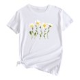 thumbnail image 1 of SMihono Hauts pour Femmes Été Chic Décontracté T-Shirts Décontractés pour Femmes à Imprimé Floral Chandail à Enfiler Col Rond Manches Courtes T-shirt Hauts T-shirt Oversize pour Femmes, 1 of 2