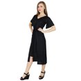 thumbnail image 4 of Bimba Womens Asymmetrical Shift Dress Mid-Calf Summer Rayon Day Dresses, 4 of 8