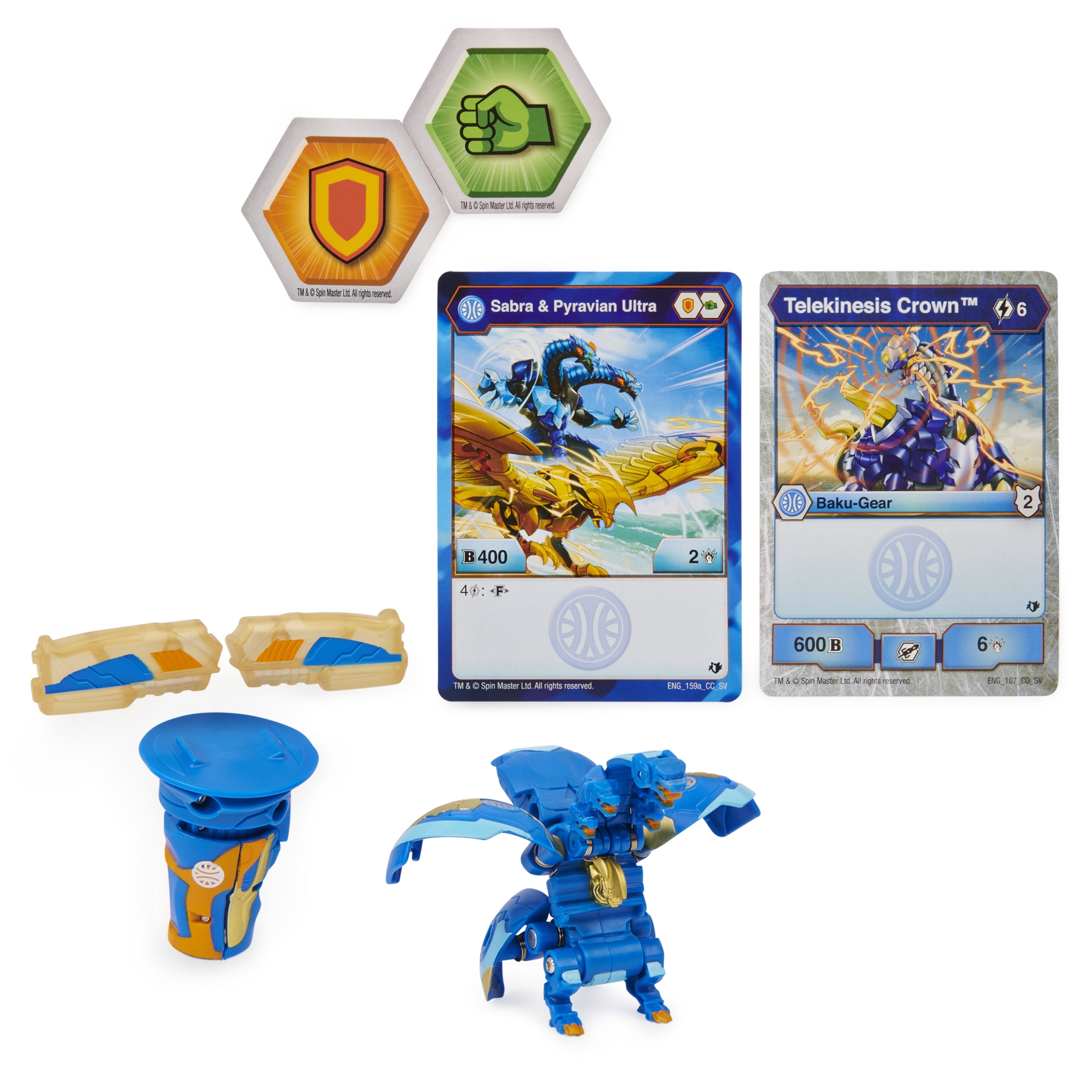 Bakugan Ultra, Fusion Sabra x Pyravian avec équipement Baku-Gear transformable, Figurine Armored Alliance articulée de 7,5 cm à collectionner