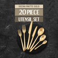 thumbnail image 2 of 20-Piece Utensil Set - Ultimate Cooking Convenience, Complete Your Kitchen (Deena Matte Gold), 2 of 7