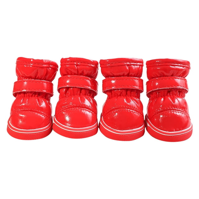 PU Leather Dog Snow Booties - Breathable, Anti-Slip - for Large Dogs, Winter Outdoor, Protect Paws from Snow/Ice