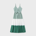 thumbnail image 3 of PatPat Family Matching Sets Color Block Tee and Wrap Front Pleated Dress with Hidden Snap Button, 3 of 5