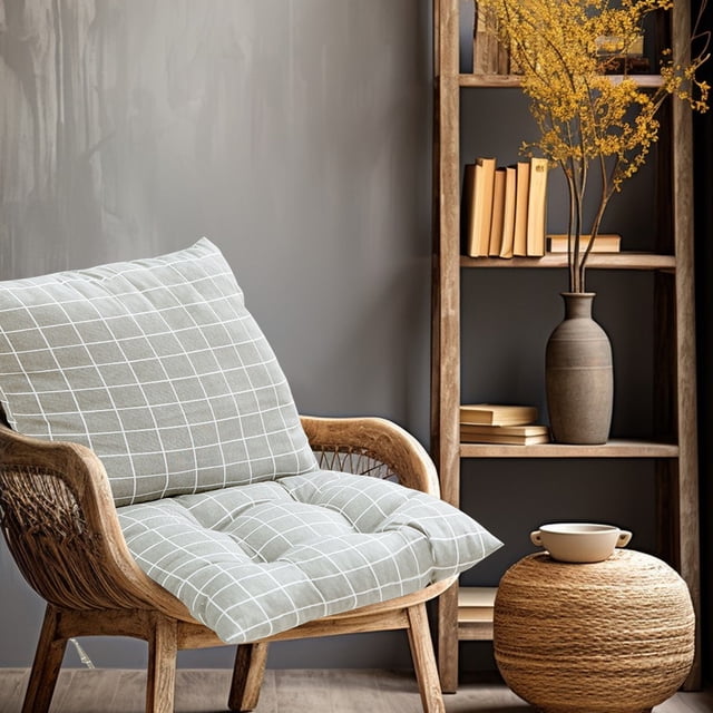 HWRETIE Coussin de Chaise à Dossier Haut Imperméable pour Intérieur et Extérieur, Coussin de Remplacement pour Chaise Berçante, Coussinet de Siège de Porche