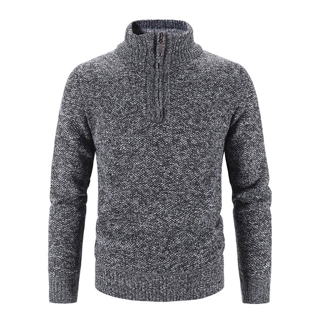 Pisexur Chandail d'Automne pour Homme à Quart de Glissière, Tricot, Coupe Ajustée, Décontracté, Col Roulé Tricoté, Chandail à Col Montant, Polo