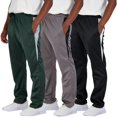 thumbnail image 1 of 3 Pack  Men‘s Active Athletic Casual Tricot Open Bottom Sweatpants with Pockets (Available In Big & Tall), 1 of 6