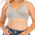 thumbnail image 2 of Womens Large Breathable, Sweat-Absorbing, Collated, Lace, Pure Cotton Comfortable Bra, 2 of 4