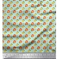 thumbnail image 1 of Soimoi Green Poly Georgette Fabric Text & Fruits Decor Fabric Printed Yard 52 Inch Wide, 1 of 6