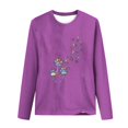 thumbnail image 4 of Pisexur Hauts pour Femmes Mode d'Automne T-Shirt à Imprimé Graphique Amusant Col Rond Manches Longues Chemises pour Femmes Chic Décontracté Hauts de Sortie Confort Polyvalent Blouses Légères, 4 of 5