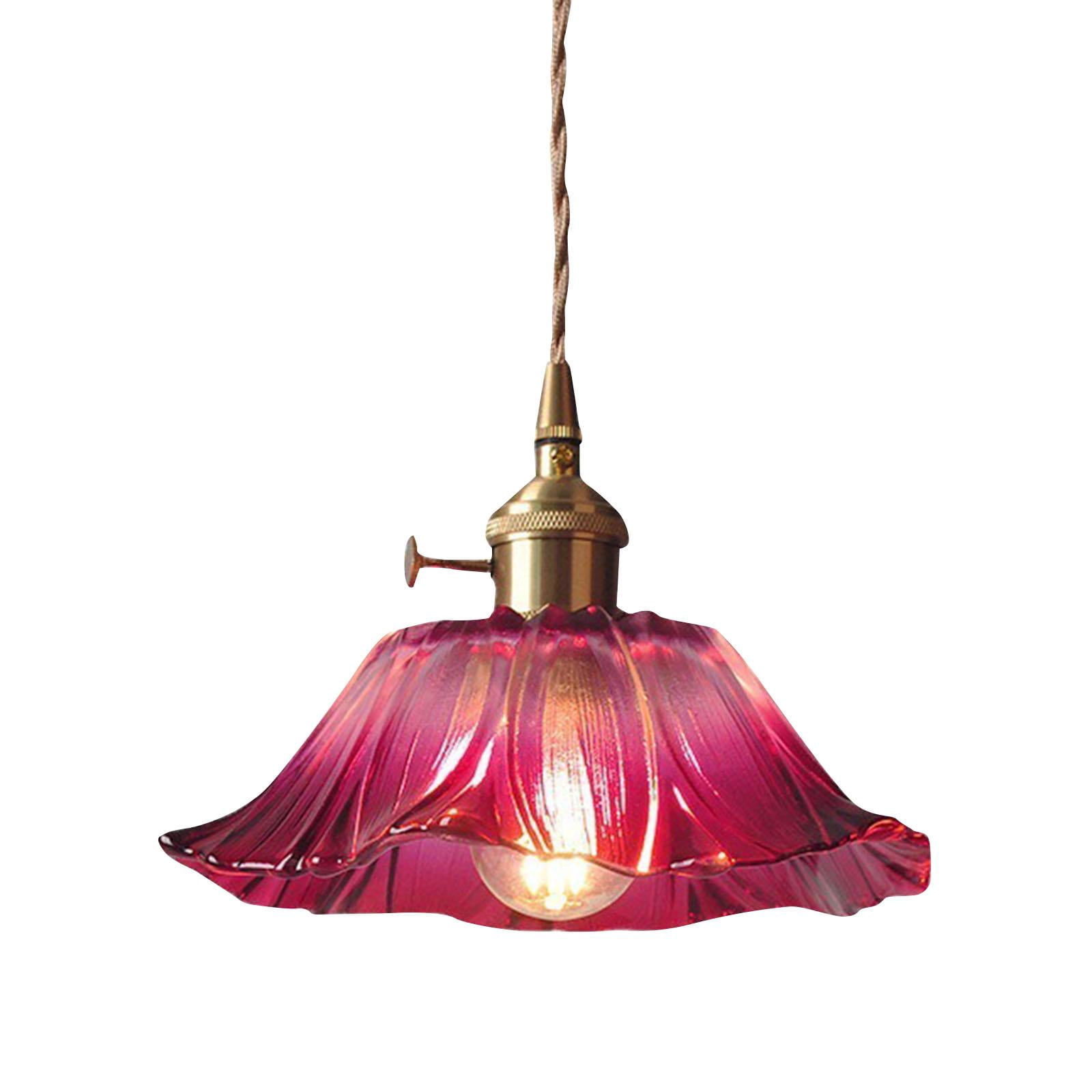 lionlar Flower Pendant Light Flower Glass Hanging Lamp for Bedside Coffee Restaurant Small