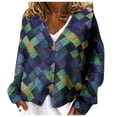 thumbnail image 2 of IMENGL cardigan Décontracté à Carreaux Imprimé pour Femme, Vert 2TG, Taille M-3TG, 2 of 7