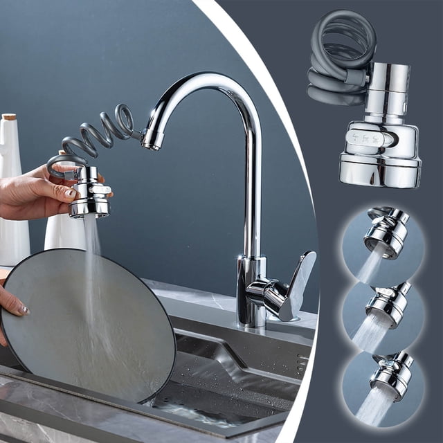 Pull-Down Kitchen Faucet with Three-Spray Modes, Extendable with Pressure Boost for Low Water Pressure, Anti-Splash Spray Head for Kitchen and Bathroom