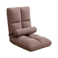 thumbnail image 3 of hengtong 5 Position Adjustable Floor Chair with Back Support Soft Velvet Foldable Lounger Brown, 3 of 10