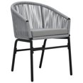 thumbnail image 3 of vidaXL Ensemble Bistro 3 Pcs avec Coussins en Rotin PE Anthracite, 3 of 5