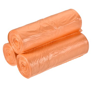 Uxcell 4-6 Gallon Small Trash Bags Waste Basket Liner Plant Starch Material Orange 3 Rolls