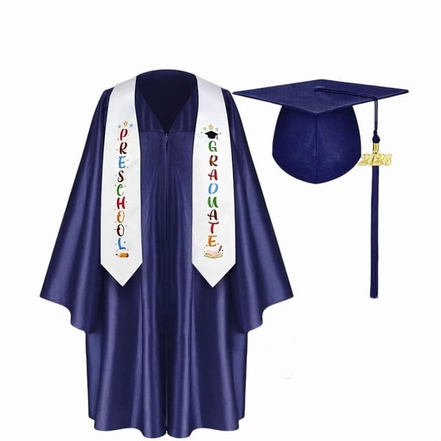 Kindergarten Graduation 2026, Silk Graduation Attire and Memorial Gift Set for Kids Ceremony