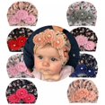 thumbnail image 4 of MesaSe Soft Cute Newborn Baby Flower Pearl Design Girls Caps Infant Hat Turban Elastic Cap, 4 of 9