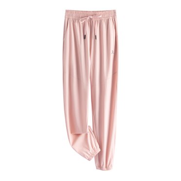 RXIRUCGD Ladies' Casual High Waisted Loose Sports Pants, Pink, Size: 3XL