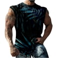 thumbnail image 1 of Débardeur pour Homme Homme Décontracté Mode Imprimé Chandail à Enfiler Col Rond Débardeurs de Sport Gilet, 1 of 6