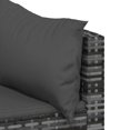thumbnail image 5 of vidaXL Garden Corner Sofas with Cushions 2 pcs Grey Poly Rattan, 5 of 5