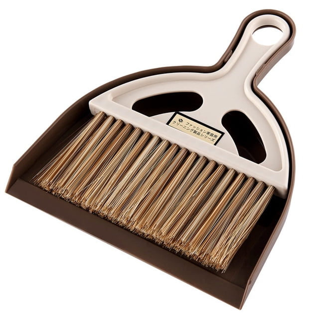 Fridja Mini Dustpan and Brush Set, Portable Small Broom with Dust Pan Handheld Hangable Broom and Dust Pan for Cleaning Desktops, Home, Kitchen, Table, Keyboards, Office, Car