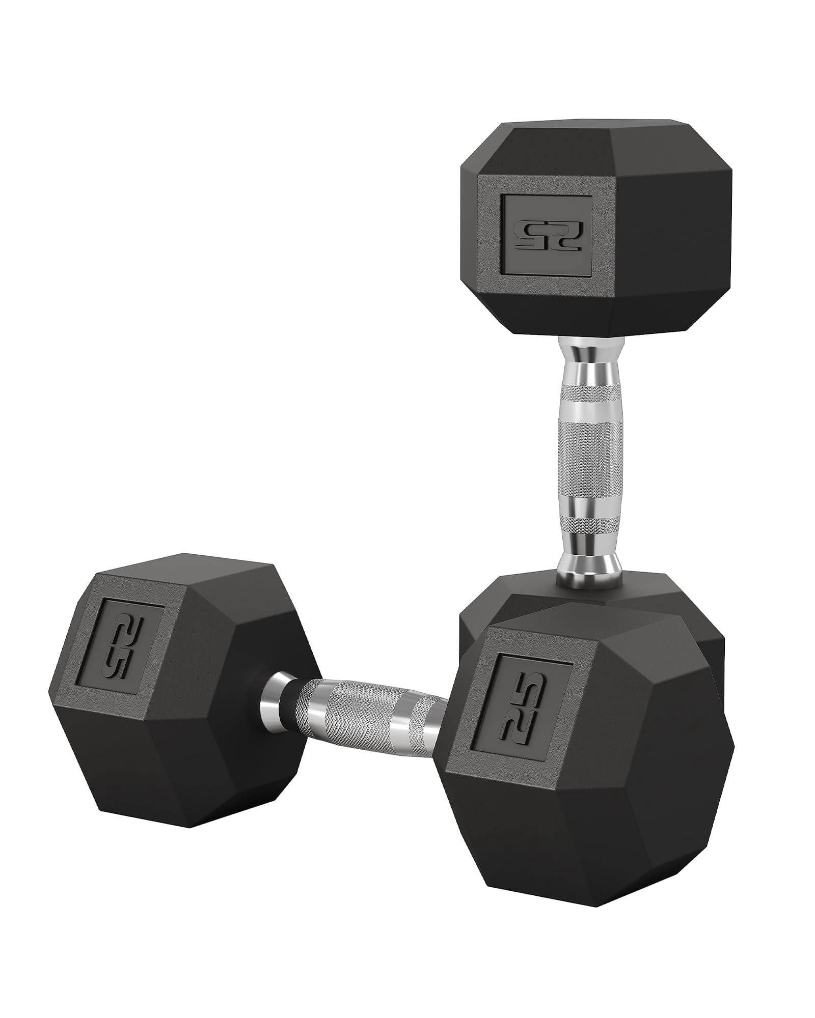 Set of 2 25-50LB Hex Dumbbell Hand Weights Dumbbells Pair For Strength Training, Non-Slip Grip, Anti-Roll, for Home Gym Strength Training – Workout Dumbbells Exercise Equipmen