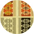 thumbnail image 1 of Ahgly Company Tapis Rond Lavable en Machine Intérieur Transitionnel Acajou Brun, 6 Pieds Rond, 1 of 7