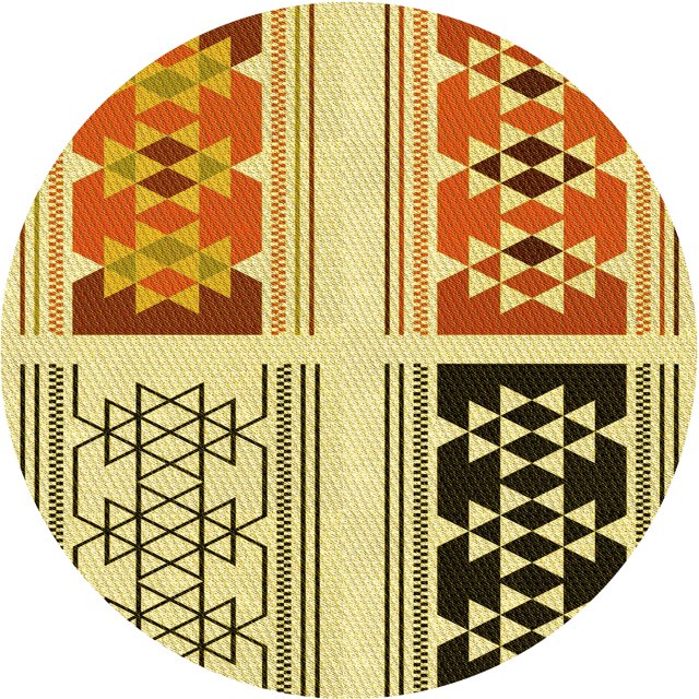 Ahgly Company Tapis Rond Lavable en Machine Intérieur Transitionnel Acajou Brun, 6 Pieds Rond