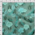 thumbnail image 4 of oneOone Velvet Dusty Teal Green Fabric Florals Craft Projects Decor Fabric Printed By The Yard 58 Inch Wide, 4 of 4