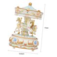 thumbnail image 3 of Mistaha Mini Carousel Clockwork Music Box Colorful LED Merry-go-round Musical Box Gift for Girlfriend Kids, 3 of 8