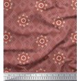 thumbnail image 1 of Soimoi Poly Georgette Fabric Damask & Argyle Geometric Print Fabric by The Yard 52 Inch Wide, 1 of 3